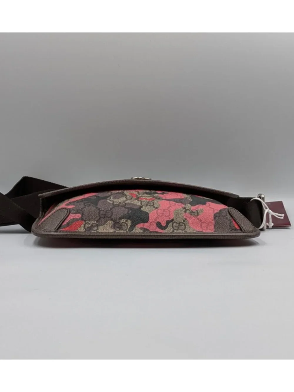 Gucci Marbled GG Monogram Camouflage Small Belt/Crossbody Bag Red Pink Brown 80c